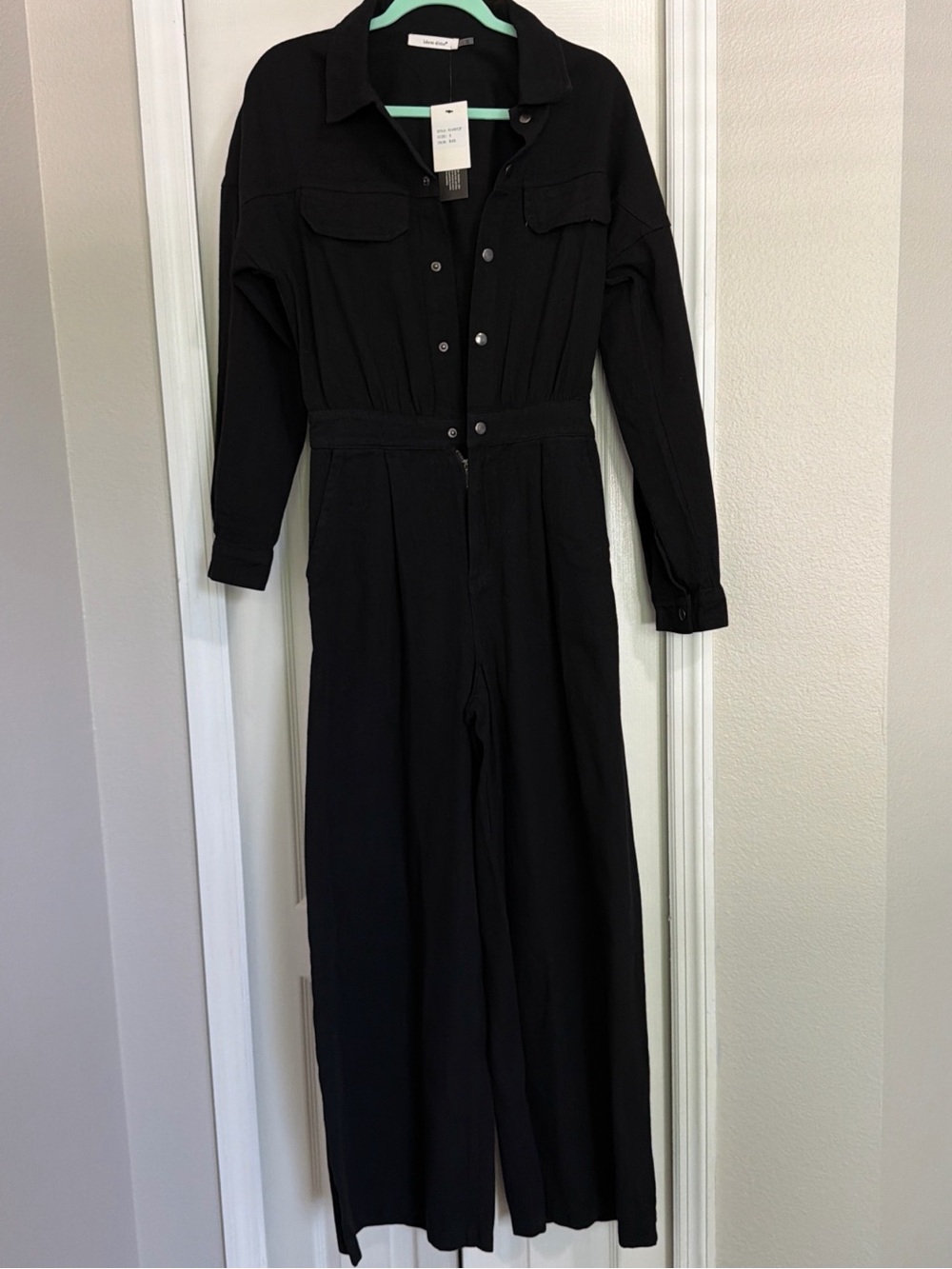 idem ditto Black Button-Front Jumpsuit